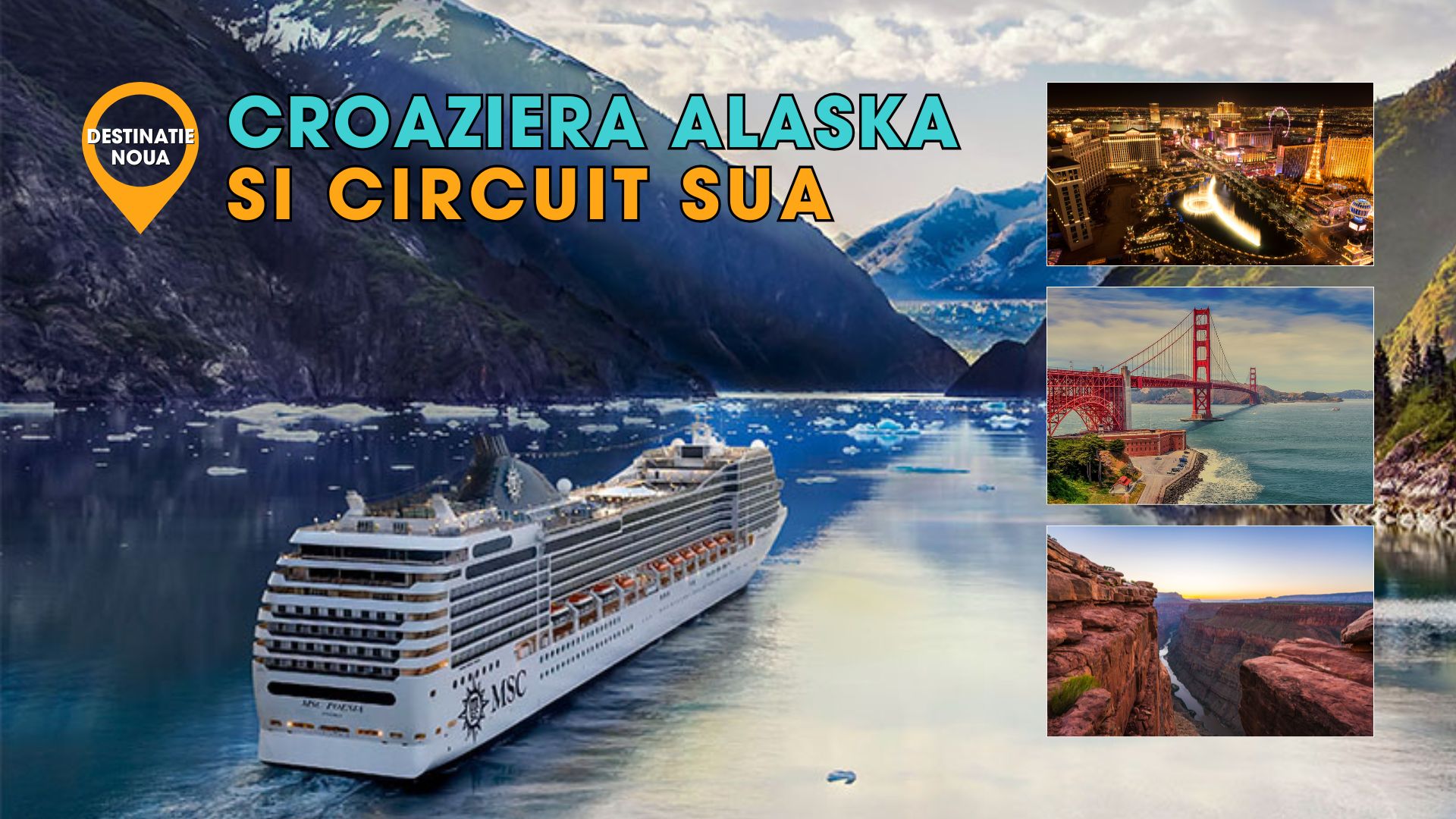Croaziera Alaska si Circuit Coasta de Vest SUA 30 August - 13 Septembrie 2026